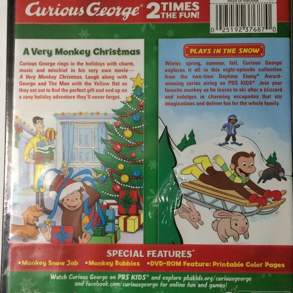 3 Curious George DVDs Holiday 2 pk, Zoo, Birthdays - Picture 4 of 8